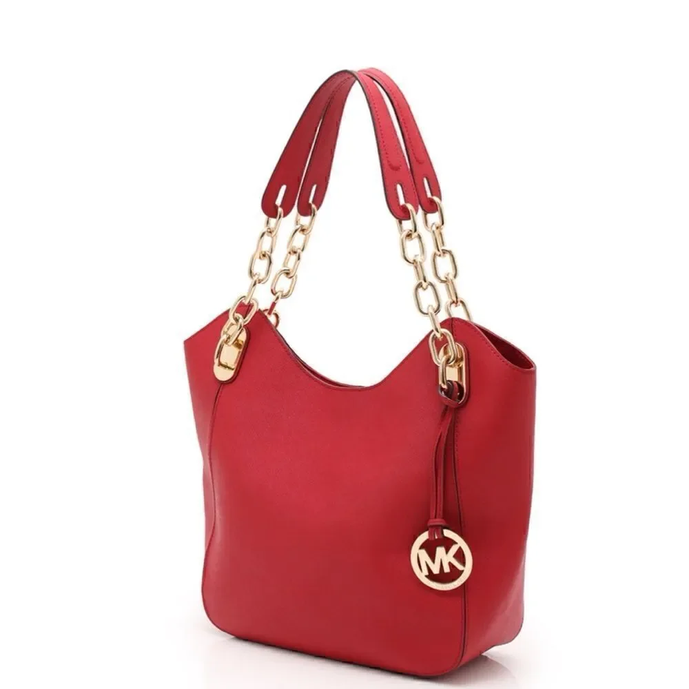 Michael Kors Lilly Red  Saffiano Leather Medium Tote